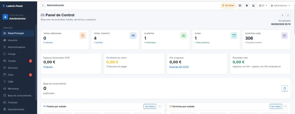 ladmin — Panel de gestión Serefor